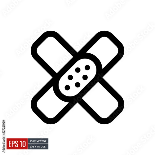 Medical plaster icon vector. minimal line icons perfect for health web or app designs. Simple illustration.