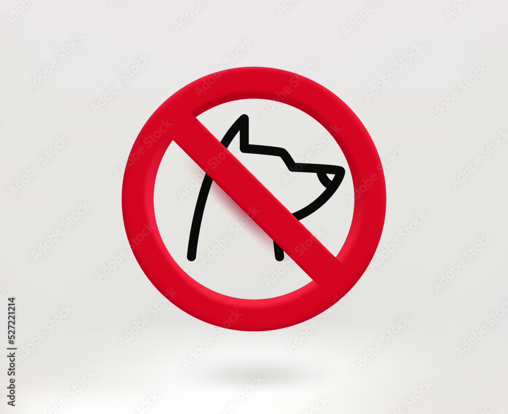 Forbidden with dogs concept with dog pictogram. 3d vector illustration Forbidden with dogs concept with dog pictogram. 3d vector illustration