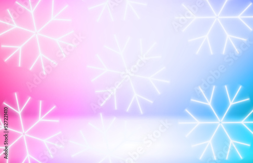 Abstract background with neon snowflakes. Vector illustration 