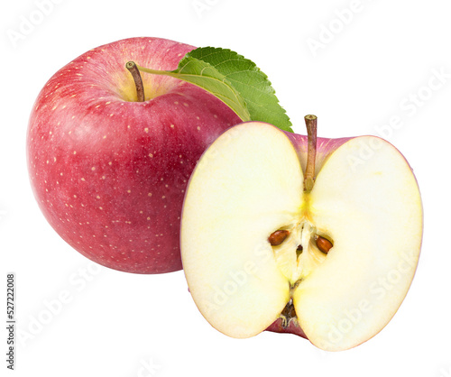 Fresh Pink apple isolated on white background, Pink apple on white background PNG file.
