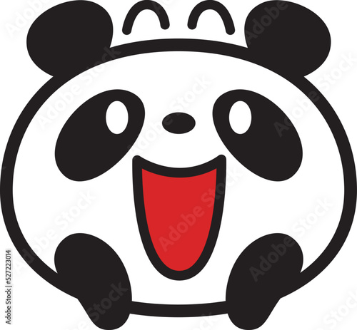 シンプルパンダ顔アイコン　感激ポーズ