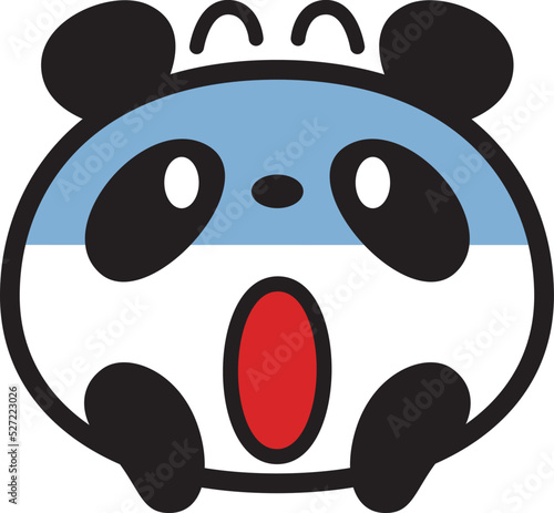 シンプルパンダ顔アイコン　ショックポーズ