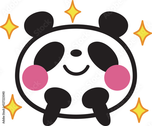 シンプルパンダ顔アイコン　キラキラ嬉しい