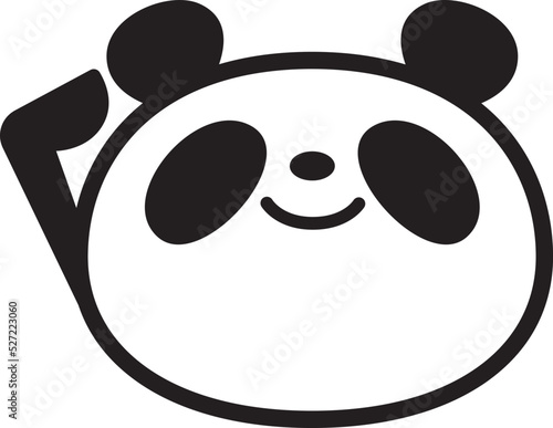 シンプルパンダ顔アイコン　敬礼ポーズ