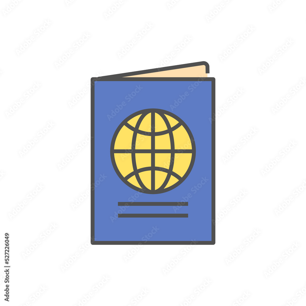 Passport Icon. Passport Related Vector Fill Icon Passport Icon. Passport Related Vector Fill Icon