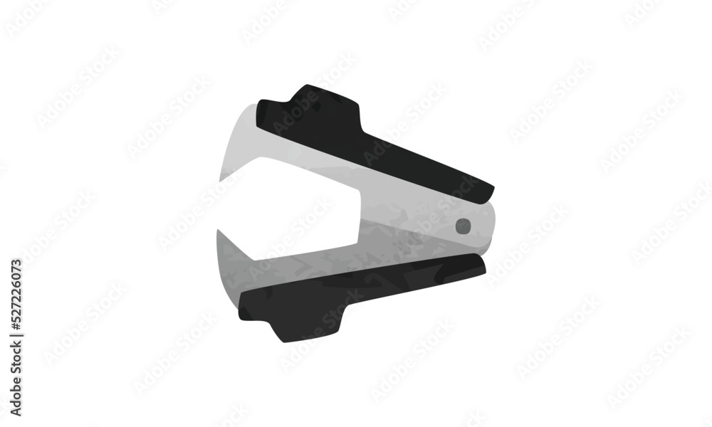 Black staple remover clipart. Simple antistapler watercolor style