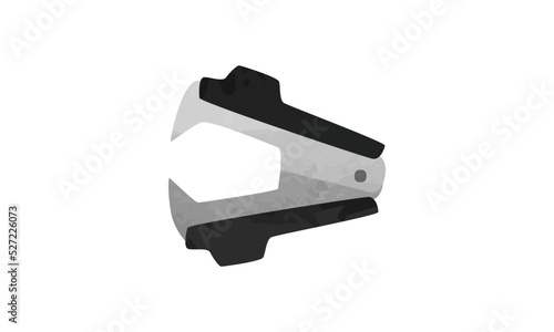 Black staple remover clipart. Simple anti-stapler watercolor style vector illustration isolated on white background. Cute staple remover cartoon hand drawn doodle style. Office supplies drawing
