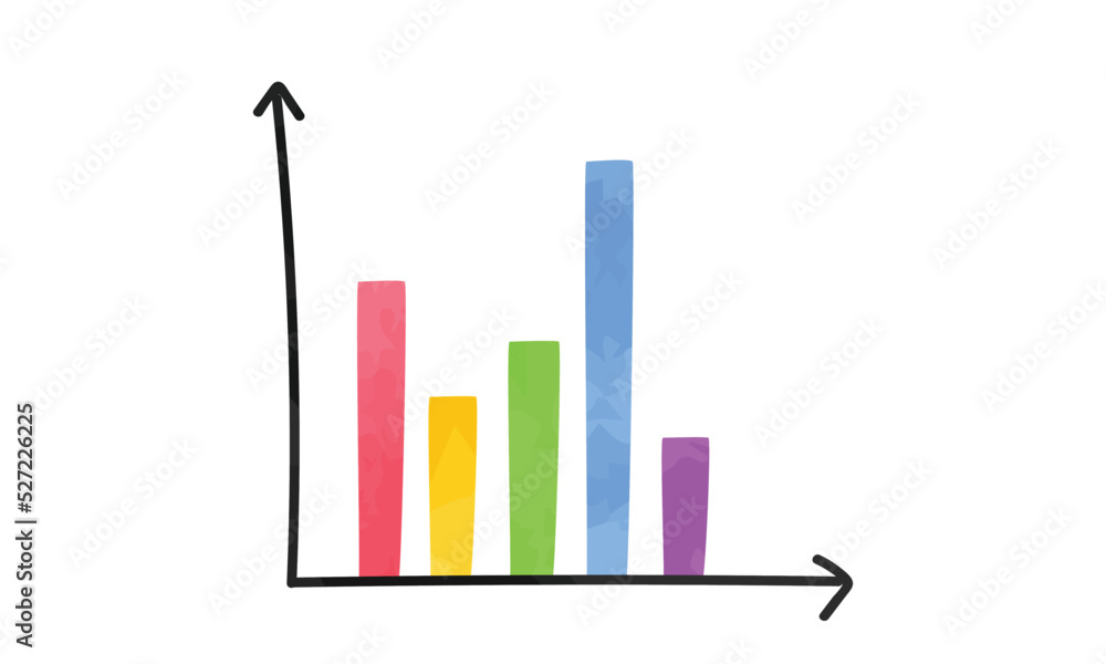 Colorful column graph clipart. Simple column chart watercolor style ...