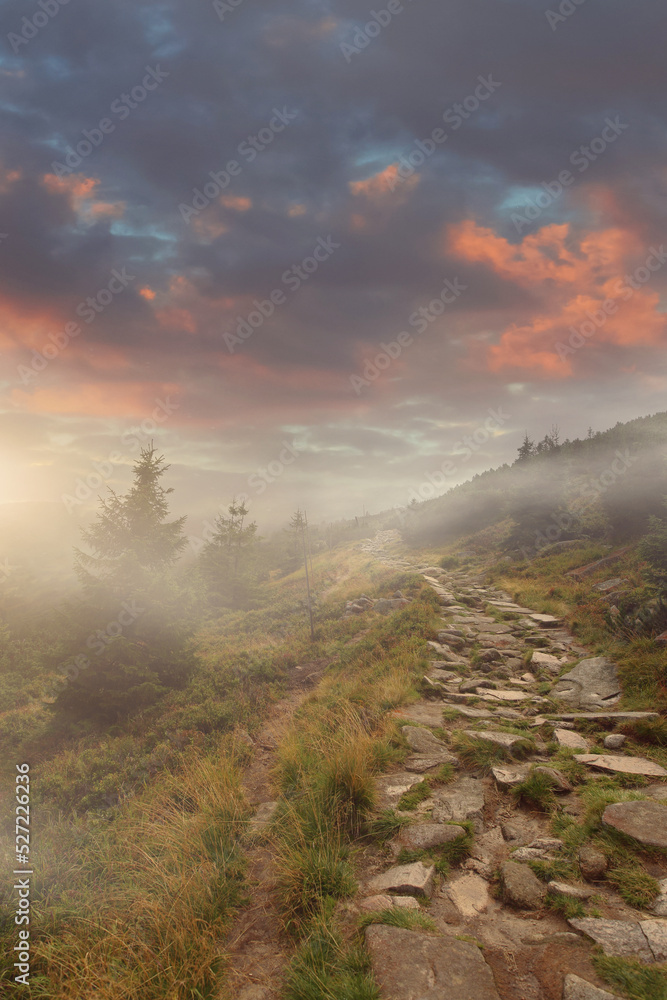 beautiful sunrise in the Polish mountains beautiful sunrise in the Polish mountains