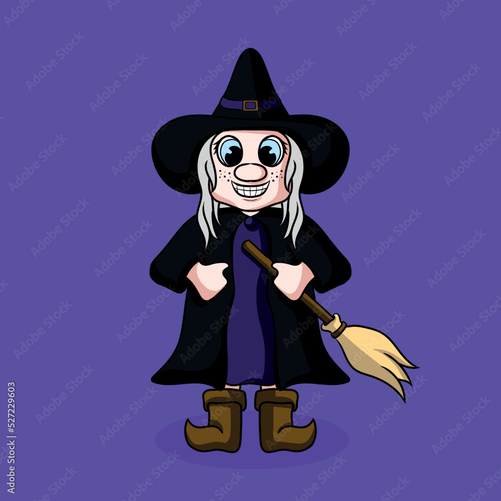 illustration art cute witch character design