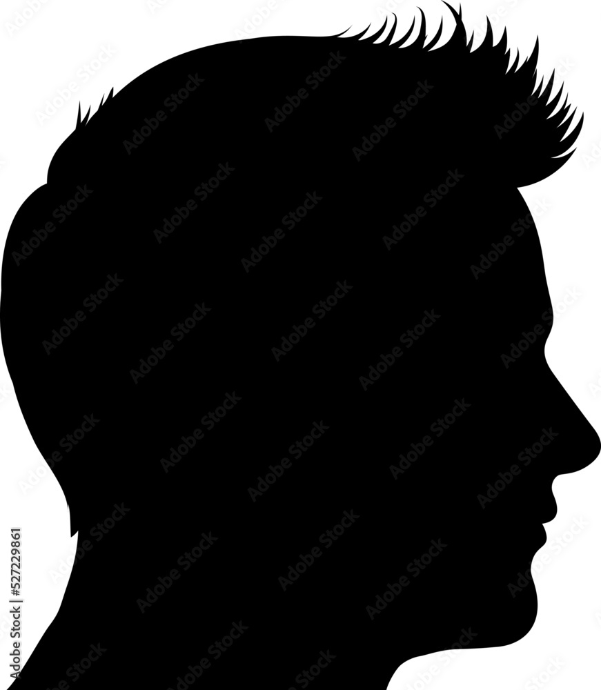 A mans head with face in silhouette profile. Stock Vector | Adobe Stock