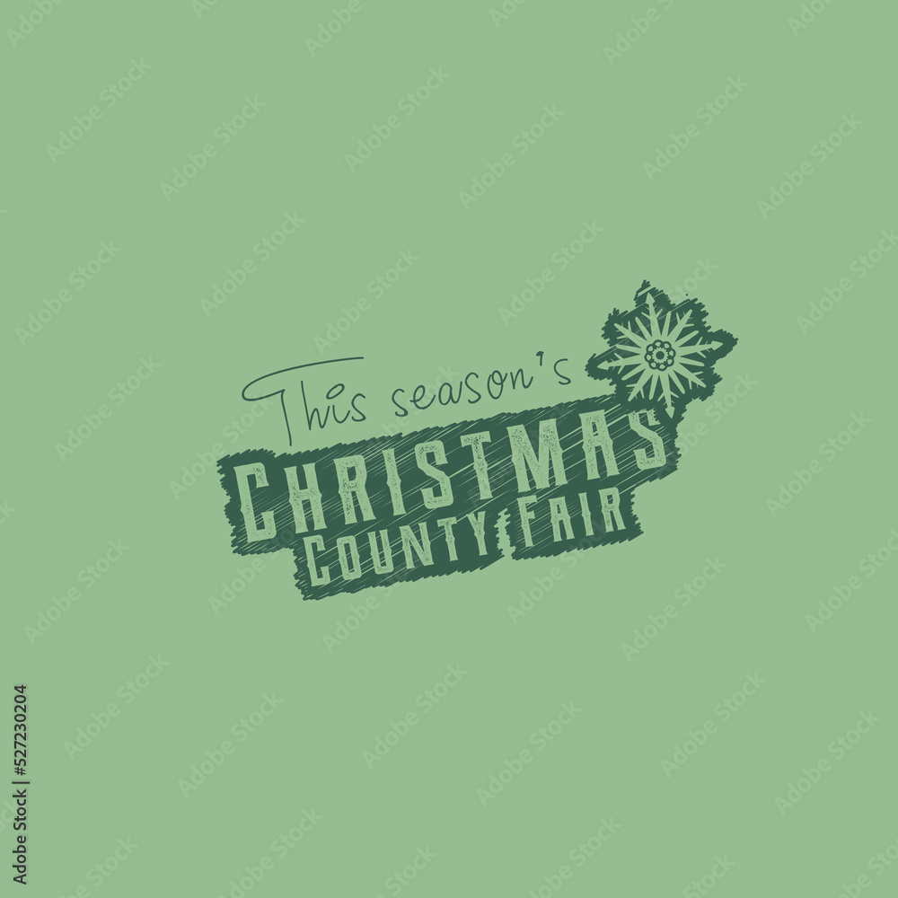 Christmas County Fair Snowflake Advertisement Poster Green