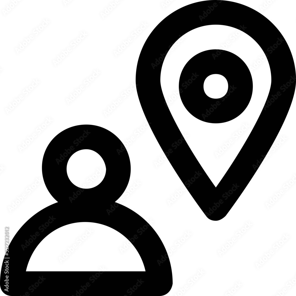 Man with Locator Vector Icon Man with Locator Vector Icon