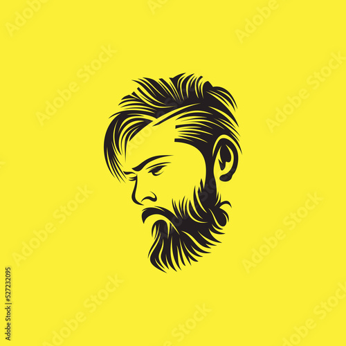 Beard man logo design vector illustration