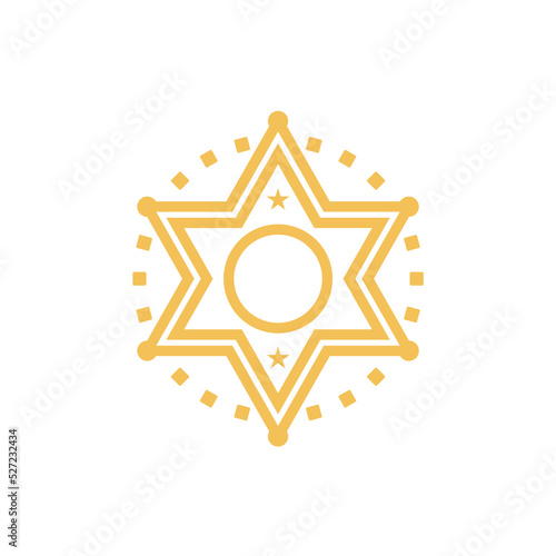 golden luxury sheriff star badge logo design vector