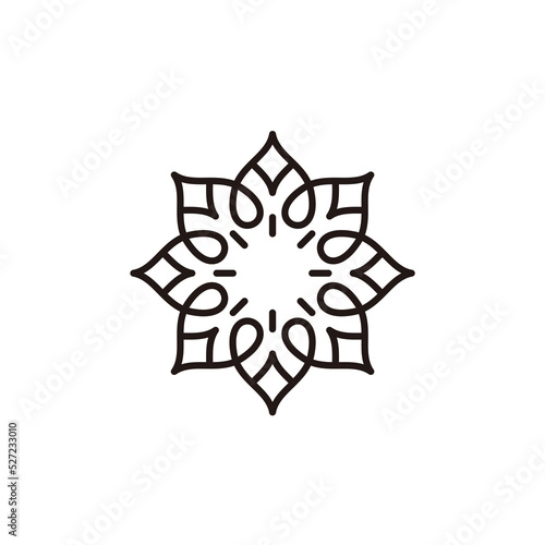 mandala blossom flower texture logo design