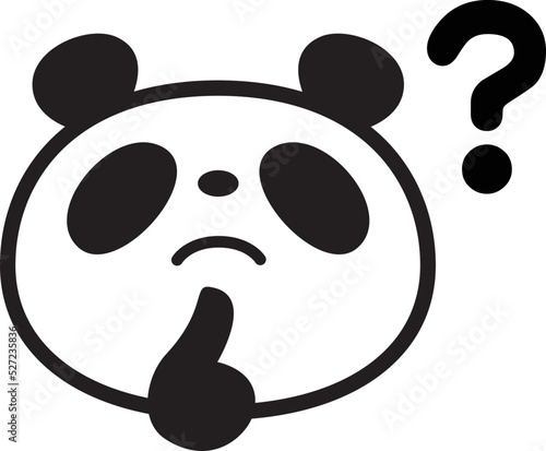シンプルパンダ顔アイコン　はてな疑問