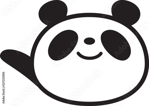 シンプルパンダ顔アイコン　案内説明ポーズ