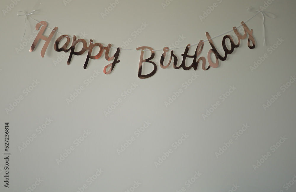 Fototapeta premium Happy birthday greeting wall sticker