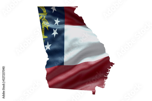 Georgia state map shape with flag. PNG icon photo