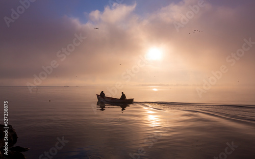 Fishing Boats on the Golmarmara Lake in Turkey photo