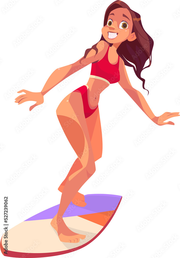 Girl on surfboard
