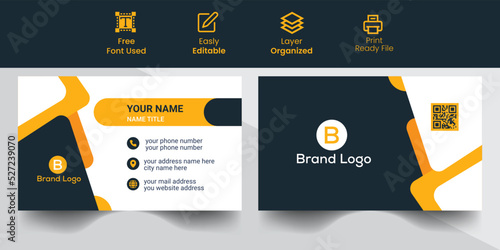 Corporate business card template, modern business card design template, Clean and unique professional business card template, visiting card, business card template with  gradient color design 
