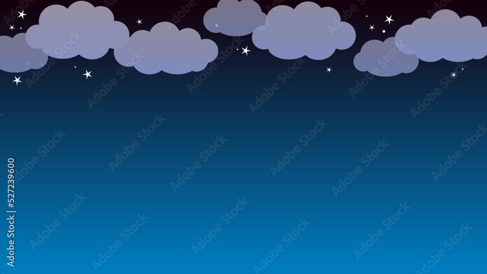 星が光る夜空 雲のある夜空