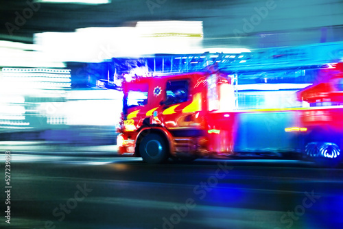 Fire truck in action