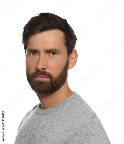 Portrait of handsome bearded man on white background © New Africa