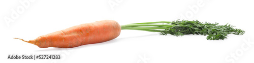 Tasty ripe organic carrot isolated on white