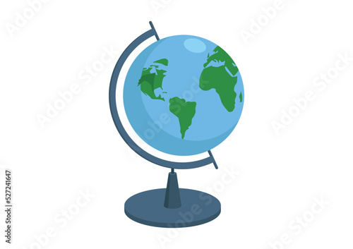 School globe vector design. Globe school supplies isometric style vector illustration isolated on white background. School globe clipart graphic design