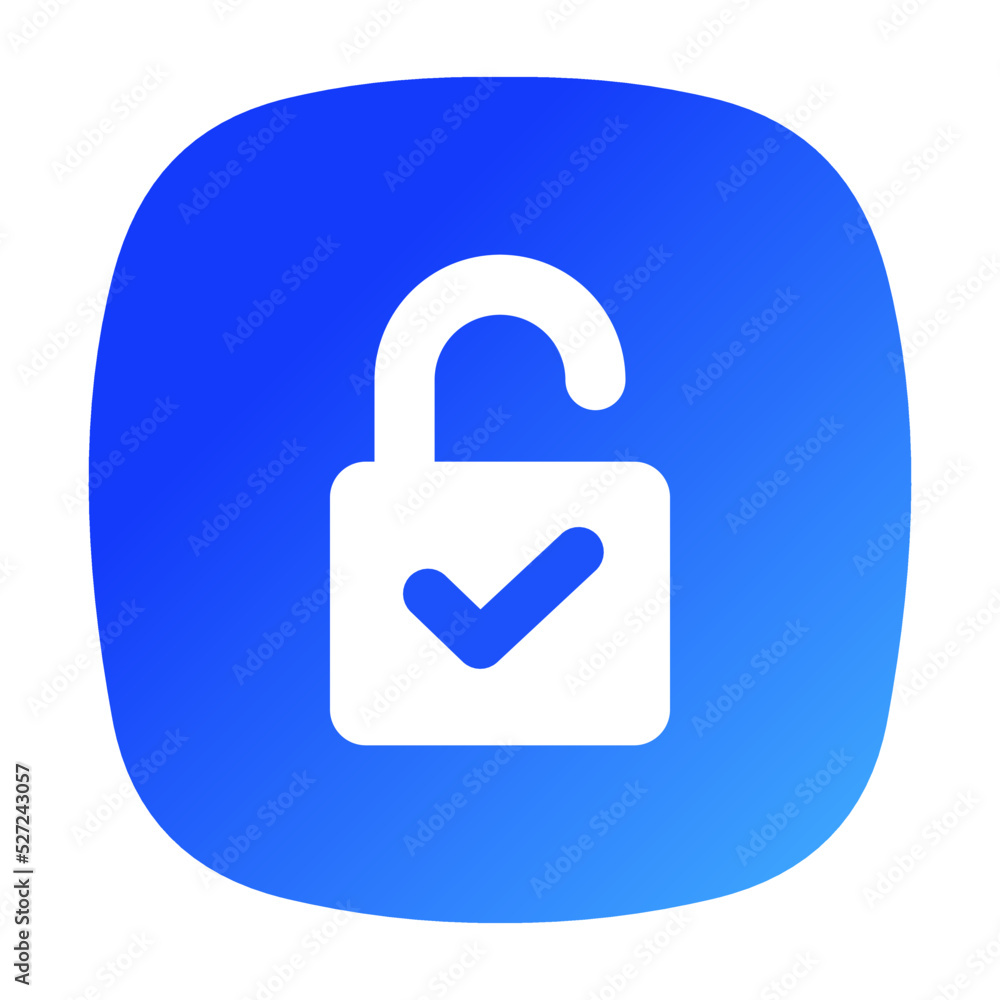 Padlock icon with gradient background. Padlock icon with gradient background.