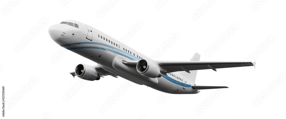 typical airplane isolated on transparent background - obrazy, fototapety, plakaty 