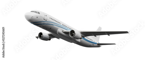 Print op canvas typical airplane isolated on transparent background