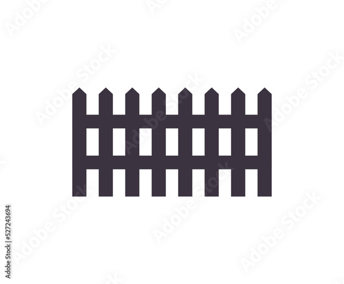 Garden fence and enclosure railing  banister or fencing sections with decorative pillars  wooden isolated fence balusters concept flat vector illustration.