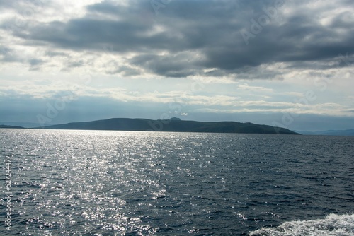 Beautiful blue sea, Cruise from Amaliapoli to Skiathos in Greece photo