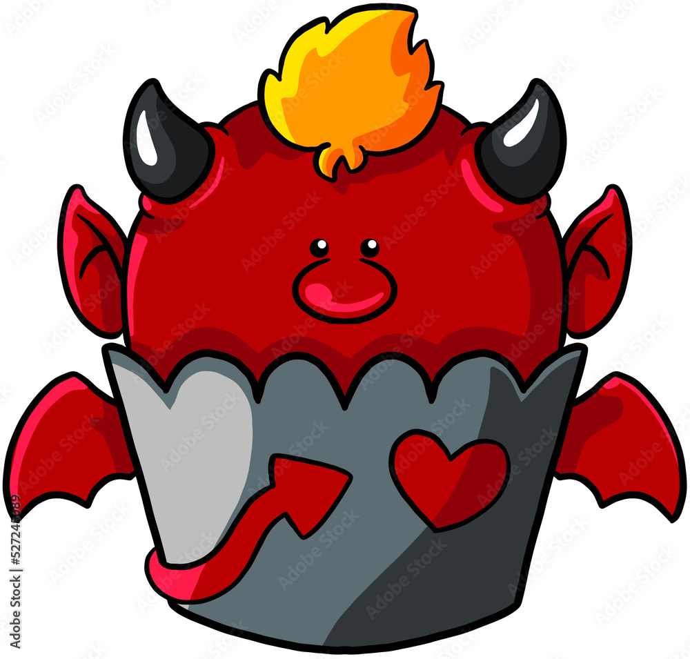 devil cartoon halloween cupcake colorful devil cartoon halloween cupcake colorful
