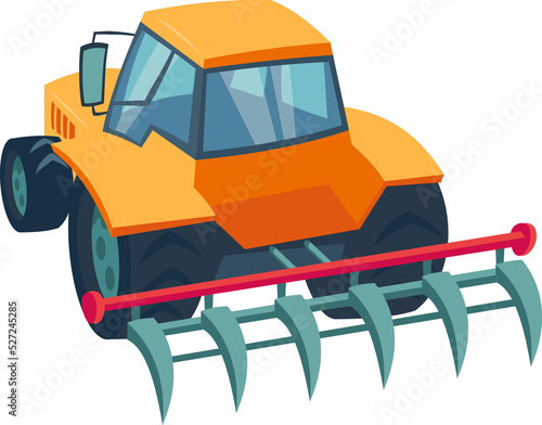 Fotografie, Obraz Tractor with drag harrow