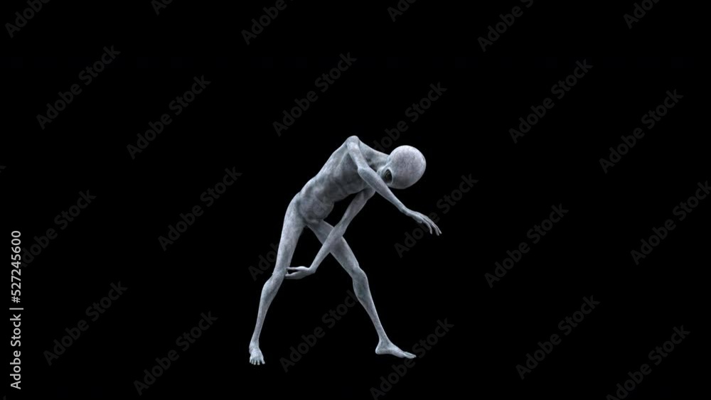 Alien dance - 3d render looped with alpha channel. Alien dance - 3d render looped with alpha channel.
