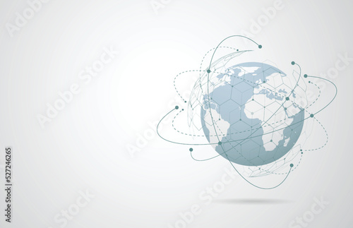 Global network connection. World map point and line composition concept of global business. Vector Illustration