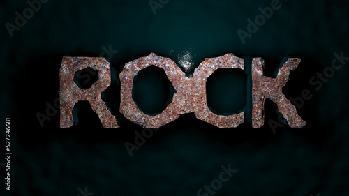 Rock. Genre of music. 3d render illustration