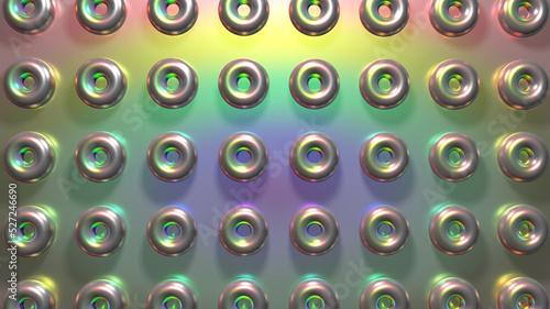 Abstract 3d render background, geometric shapes. Metallic colors with pearl shimmers