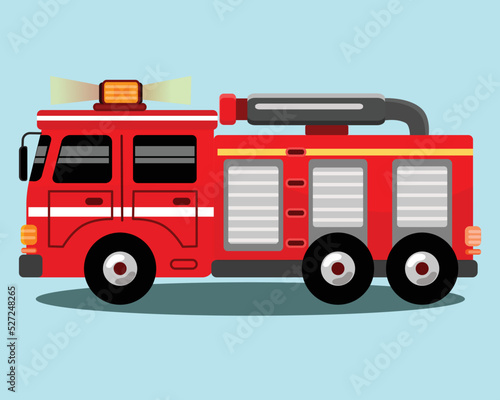 fire truck in vector illustration