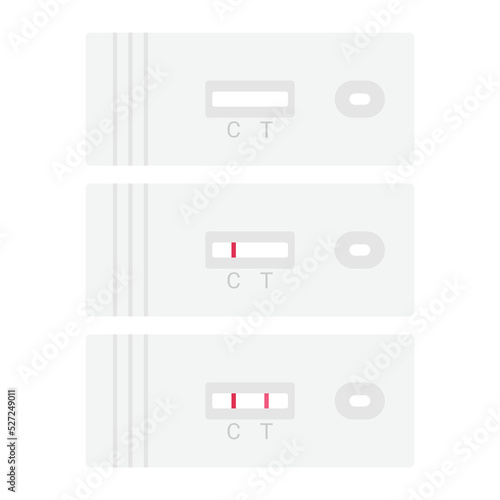 Set of rectangle pregnancy test results vector illustration. Pregnancy positive and negative test 1 stripe, 2 stripes flat design clipart. Medical, female reproductive, planning of pregnancy concept
