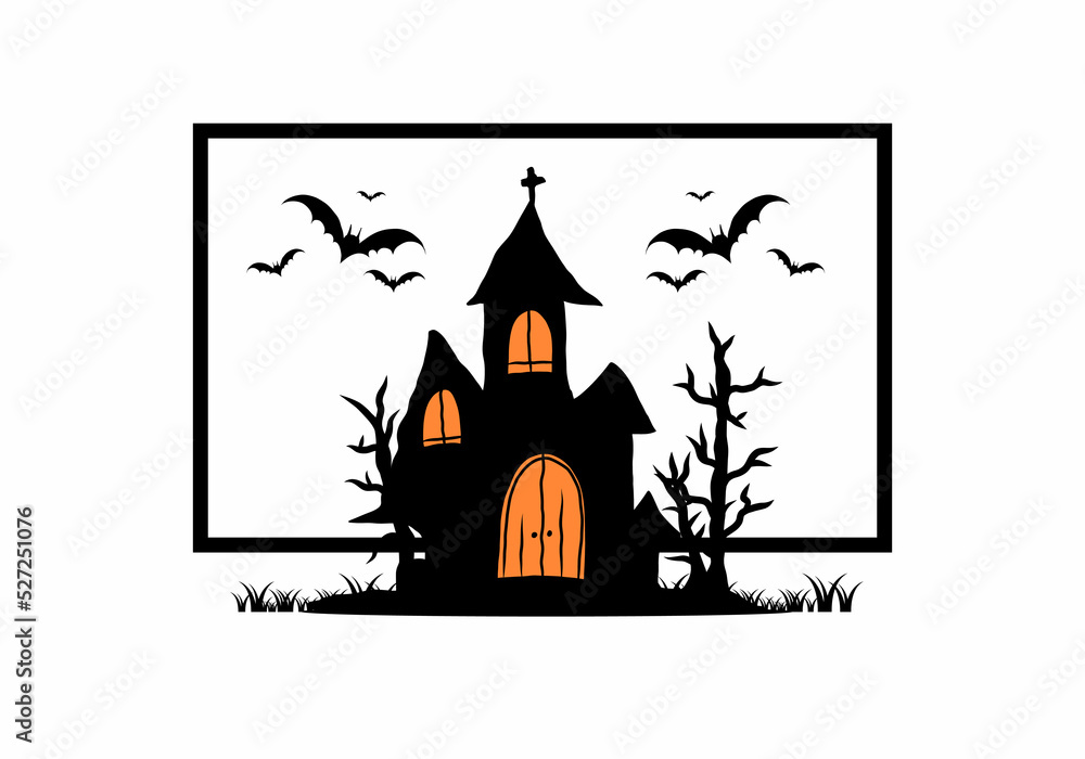 Scary Halloween stuff illustration design