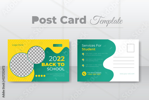 Educational postcard design template layout 