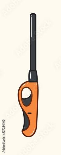 Isolated simple orange grill gun in flat vector illustration art design