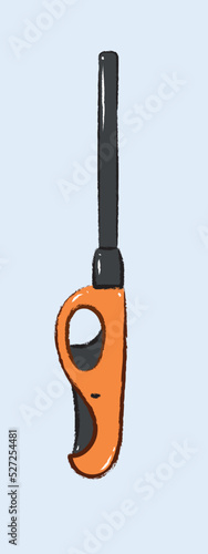 Isolated simple orange grill gun in flat vector illustration art design
