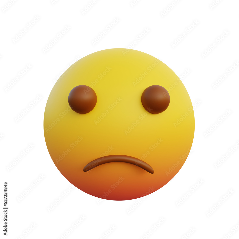 3d illustration sad face emoticon 3d illustration sad face emoticon
